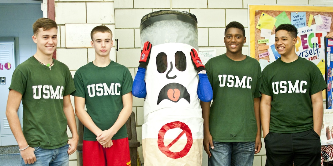 Students at Quantico Middle/High School learn about the consequences of tobacco use Nov. 18 during national American Cancer Society Great American Smokeout week. The base health initiative is dedicated to help reduce medical costs, enhancing medical readiness and providing educational services.