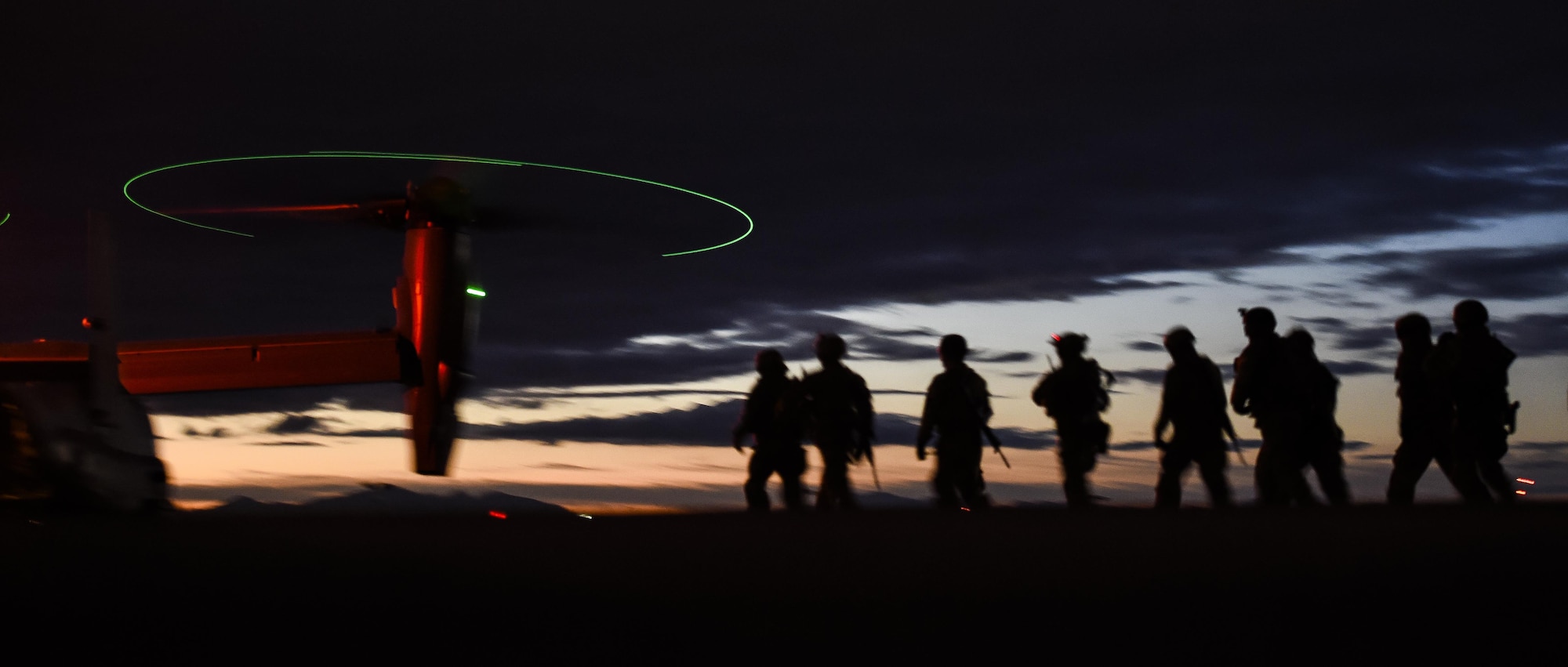 Soldiers with the 19th Special Operations Group prepare for a training mission aboard a CV-22 Osprey at Hill Air Force Base, Utah, Nov. 4, 2015. Ultimate Archer was a task force exercise that put Air Commandos in an unfamiliar environment to practice deployed operations. The six-day exercise gave Hurlburt Airmen a chance to work with units outside of the 1st Special Operations Wing including the 388th Fighter Wing and the 19th SOG. (U.S. Air Force photo by Airman Kai White)