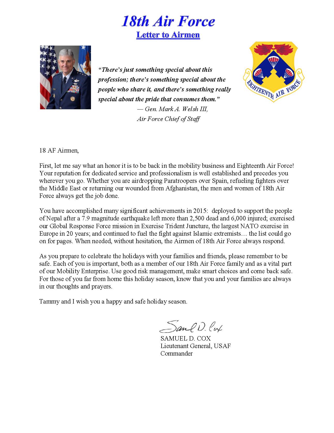 Letter to Airmen