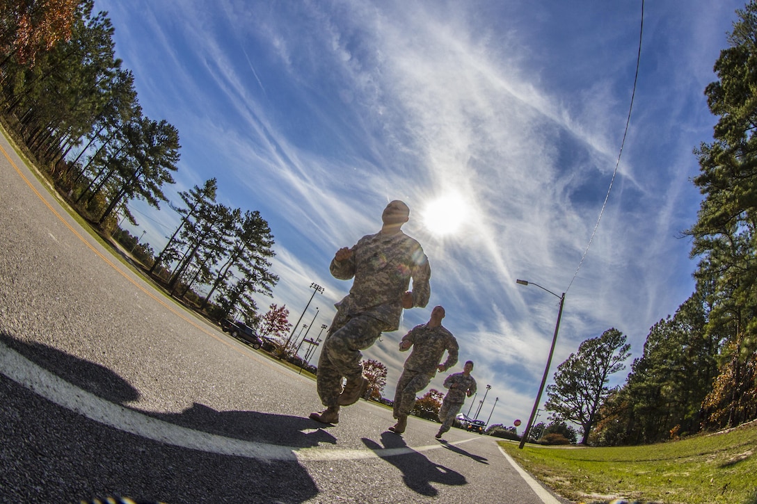 Soldiers begin a 1.5-mile run to the confidence course during the assessment phase of the Best Ranger Competition on Fort Jackson, S.C., Nov. 24, 2015. U.S. Army photo by Sgt. 1st Class Brian Hamilton
