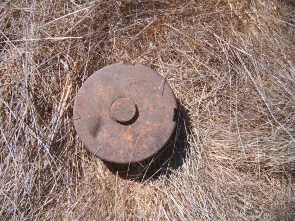 Munition found at Former Camp San Luis Obispo in September 2010. Source: U.S. Army
Corps of Engineers
