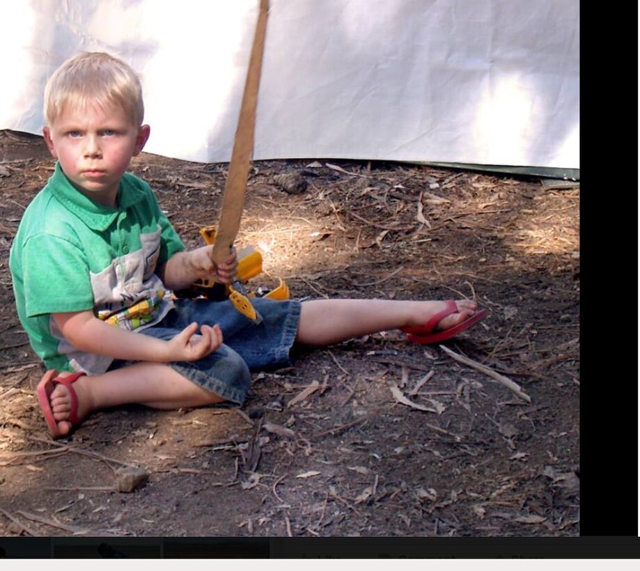 A child plays at Lake Mendocino’s Bushay Campground, operated by the U.S. Army Corps of Engineers, where evacuees from wildfires Northern California have taken refuge. (Photo by Christopher Schooley, U.S. Army Corps of Engineers.)