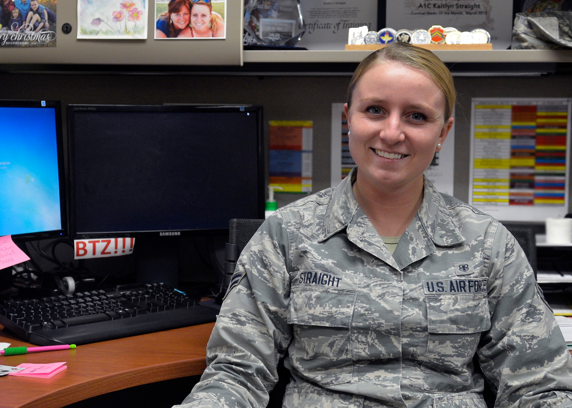 Airman 1st Class Kaitlyn Straight, 56th Medical Group aerospace medical technician, took her grandfather’s advice and joined the Air Force. (U.S. Air Force photo by Senior Airman Devante Williams)