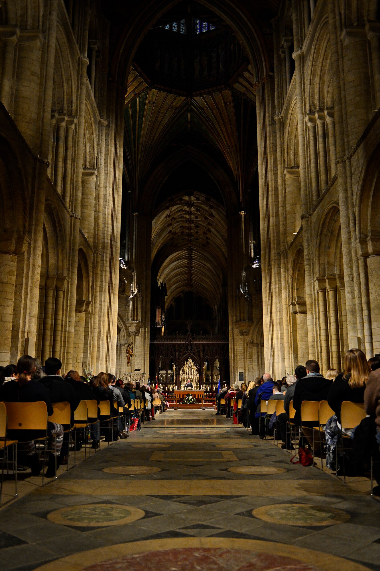A Thanksgiving Eve Service is held at Ely Cathedral in Ely, England, Nov. 25, 2015. The 29th Annual Thanksgiving Service gave U.S. service members in England an opportunity to enjoy an American holiday service within the British community. (U.S. Air Force photo by Airman 1st Class Erin R. Babis/Released)