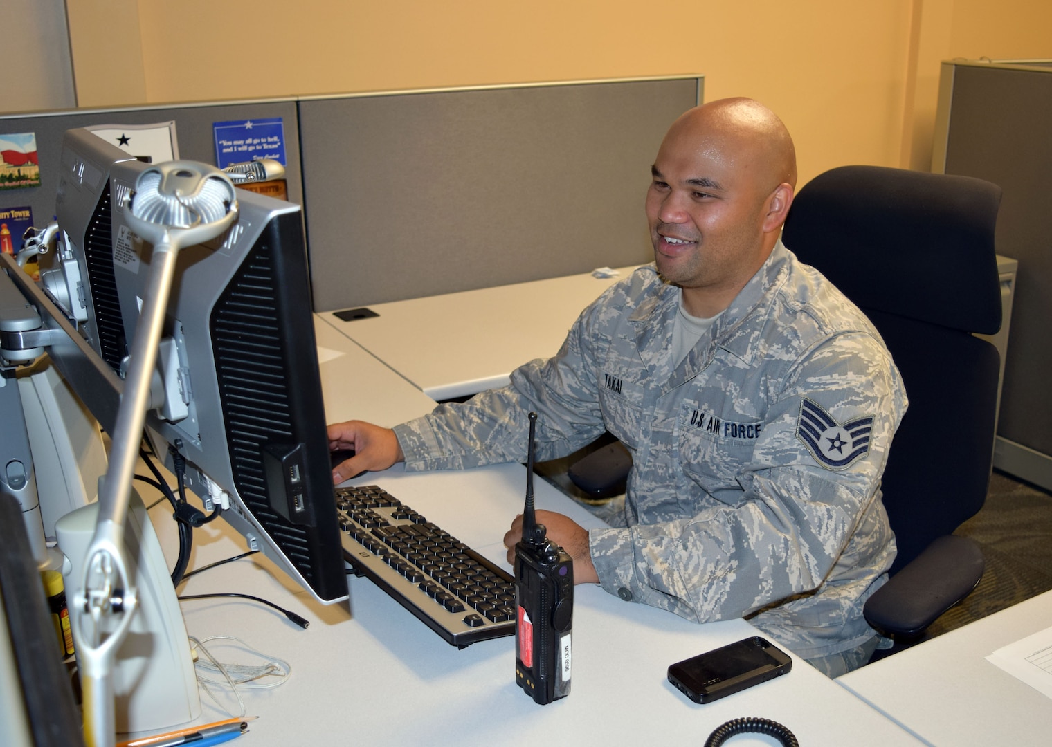 Staff Sgt. Richard Slifer (right), 433rd Aircraft Maintenance Squadron electrical environmental craftsman, runs through a checklist with Staff Sgt. Eldry Nunez, 433rd AMXS aircraft electrician, on the Joint Base San Antonio-Lackland, Texas, flightline Sept. 13, 2015. Slifer was recently selected for promotion under the Air Force Reserve Command program. He officially put on his new rank Sept. 8, 2015. (U.S. Air Force photos by Tech. Sgt. Lindsey Maurice/released)
