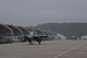 F-15E Strike Eagles taxi on the flightline Oct. 1, 2015, at Seymour Johnson Air Force Base, North Carolina, during aircraft repositioning to Barksdale AFB, Louisiana. The move was a precautionary measure to avoid potential damage from a hurricane. (U.S. Air Force photo/Senior Airman Aaron J. Jenne)