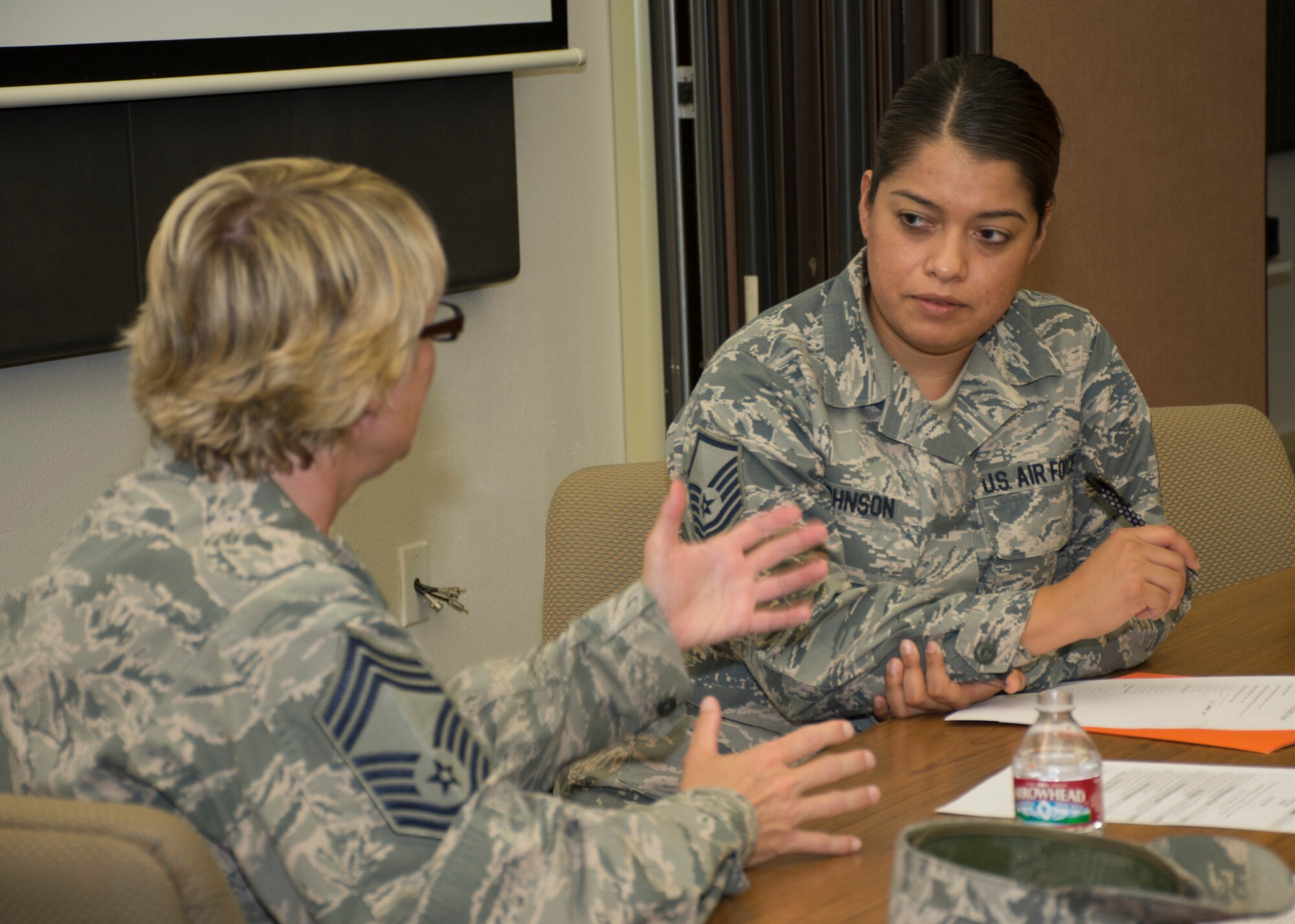 TRAVIS AIR FORCE BASE, Calif. -- More than two dozen technical and master sergeants participated in the 349th Air Mobility Wing's latest session of Operation B.O.L.D.er held Sept. 25, 2015, at Travis Air Force Base, Calif. (U. S. Air Force photos/Master Sgt. Rachel Martinez) 
