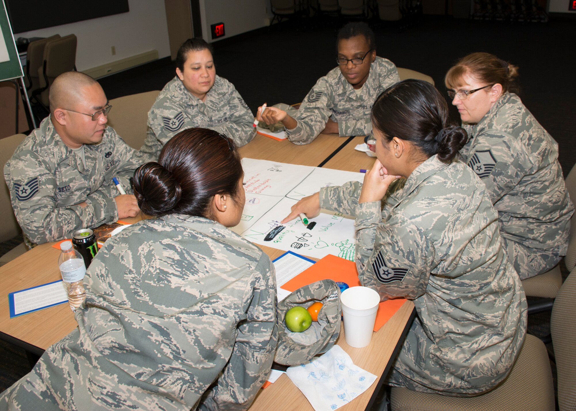 TRAVIS AIR FORCE BASE, Calif. -- More than two dozen technical and master sergeants participated in the 349th Air Mobility Wing's latest session of Operation B.O.L.D.er held Sept. 25, 2015, at Travis Air Force Base, Calif. (U. S. Air Force photos/Master Sgt. Rachel Martinez) 
