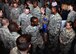 Tyndall’s newest promotees receive congratulatory handshakes at the October promotion ceremony Sept. 30 at the Horizon’s Ballroom. The monthly promotion ceremony honors those Airmen receiving a new rank. (U.S. Air Force photo by Senior Airman Ty-Rico Lea/Released)
