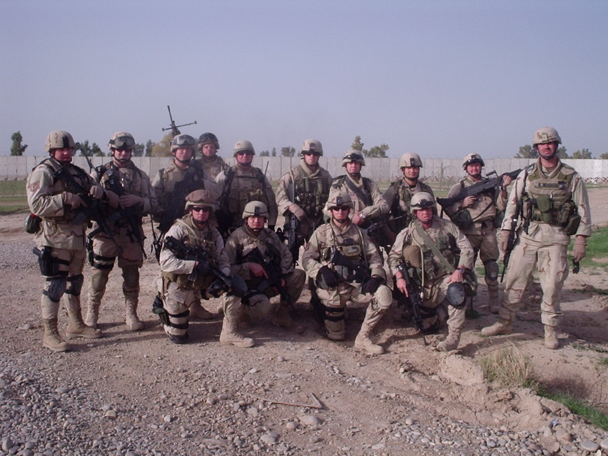 Members of the 188th Security Forces Squadron provide town patrol while assigned to Kirkuk Regional Air Base, Iraq, March 14, 2006. The 188th SFS deployed 18 Airmen in support of Operation Iraqi Freedom. (Courtesy photo)