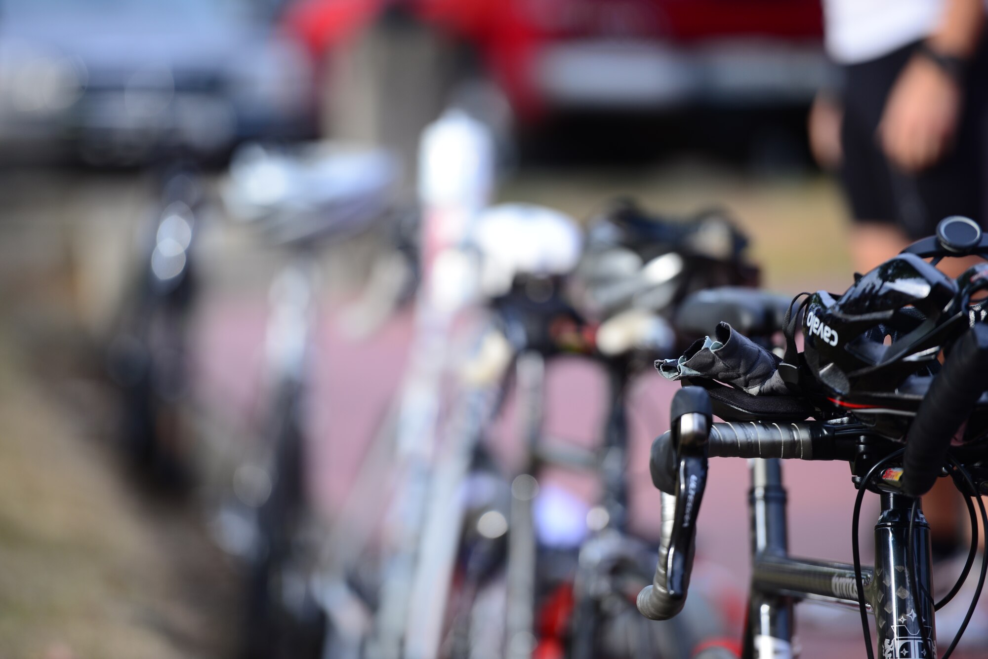 Bikes are lined up at the ready to be used in the second portion a race held at Osan Air Base, Republic of Korea, Sept. 30, 2015. The race was part of the second annual Osan Cup, a two-day contest with a variety of events designed to play to different strengths and promote healthy competition.
(U.S. Air Force photo/Staff Sgt. Amber Grimm)