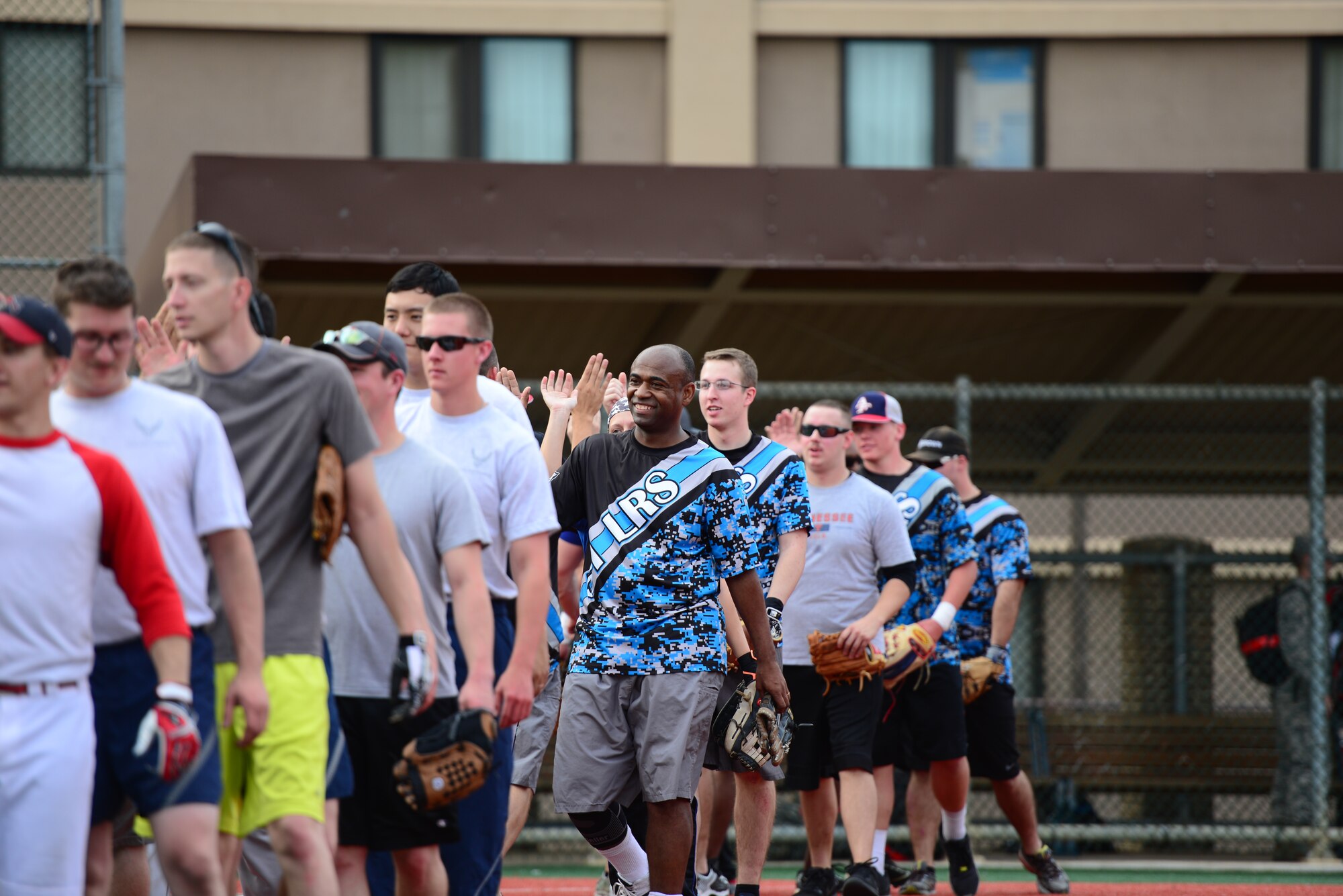 Airmen from the 51st Logistic Readiness Squadron competed against Airmen from the 51st Aircraft Maintenance Squadron on the softball fields of Osan Air Base, Republic of Korea, Sept. 29, 2015. Softball was just one of the 19 different events that made up the second annual Osan Cup.
(U.S. Air Force photo/Staff Sgt. Amber Grimm)