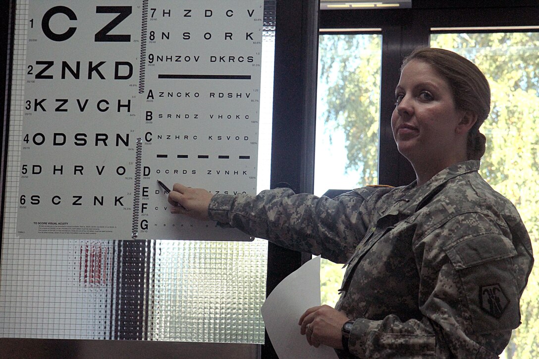 Sgt. Josephine Charlotte Morton, a U.S. Army Reserve Soldier who helped out this summer at the U.S. Army Health Clinic – Kaiserslautern, hopes to gain an active duty commission as a nurse. (Photo by Staff Sgt. Rick Scavetta, 7th Mission Support Command)