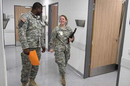 Eric Kunawotor, 38, of Ghana, had never worked with a U.S. Army Reserve Soldier before he met Sgt. Josephine Charlotte Morton. He was impressed with her professionalism and eagerness to learn. (Photo by Staff Sgt. Rick Scavetta, 7th Mission Support Command)