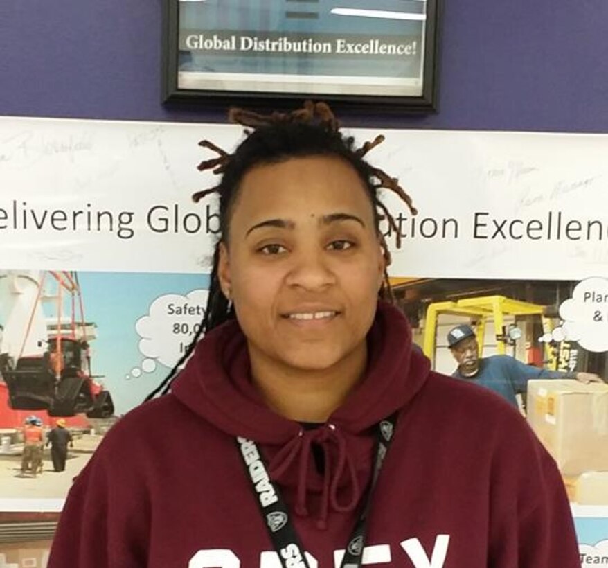 Kareneshia Stubblefield, distribution process worker at Defense Logistics Agency Distribution Norfolk, Va., has been awarded the Global Distribution Excellence: Transportation Management Civilian of the Year.