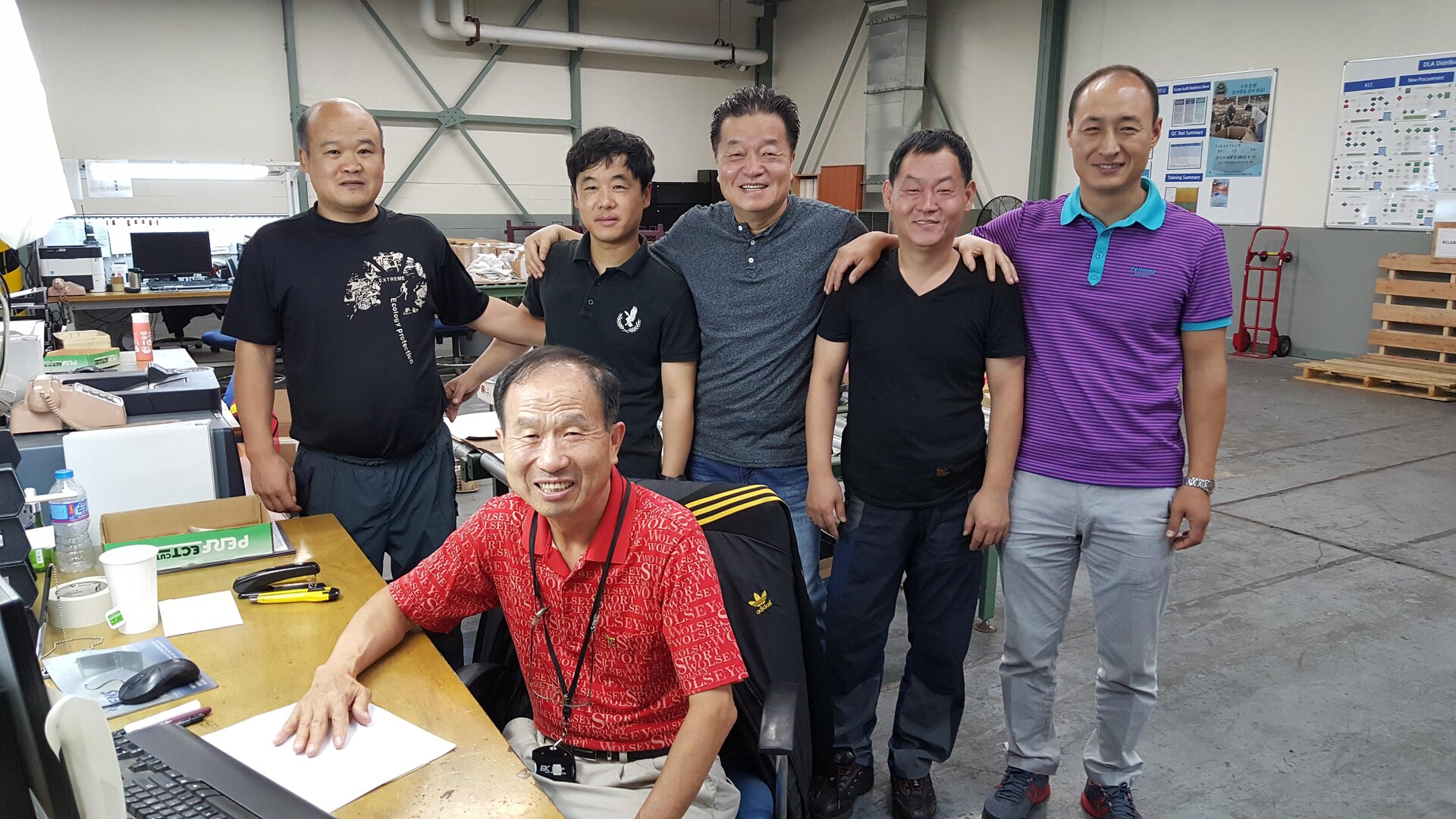 So, seated, posing with his DLA Distribution Korea teammates, will retire from DLA Distribution Korea in March 2016 with 43 years of federal service.