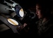 Staff Sgt. Erin O’Connell, a solar analyst with the 2nd Weather Squadron, Det. 4, creates a sunspot drawing from a projected image of the sun at the Holloman Solar Observatory on Sept. 24. Sunspots are temporary phenomena on the visible surface of the sun that appear visibly as dark spots compared to surrounding regions. The solar analysts closely monitor this information in order to safeguard and protect important assets in both civilian and Department of Defense agencies. (U.S. Air Force photo by Senior Airman Aaron Montoya)