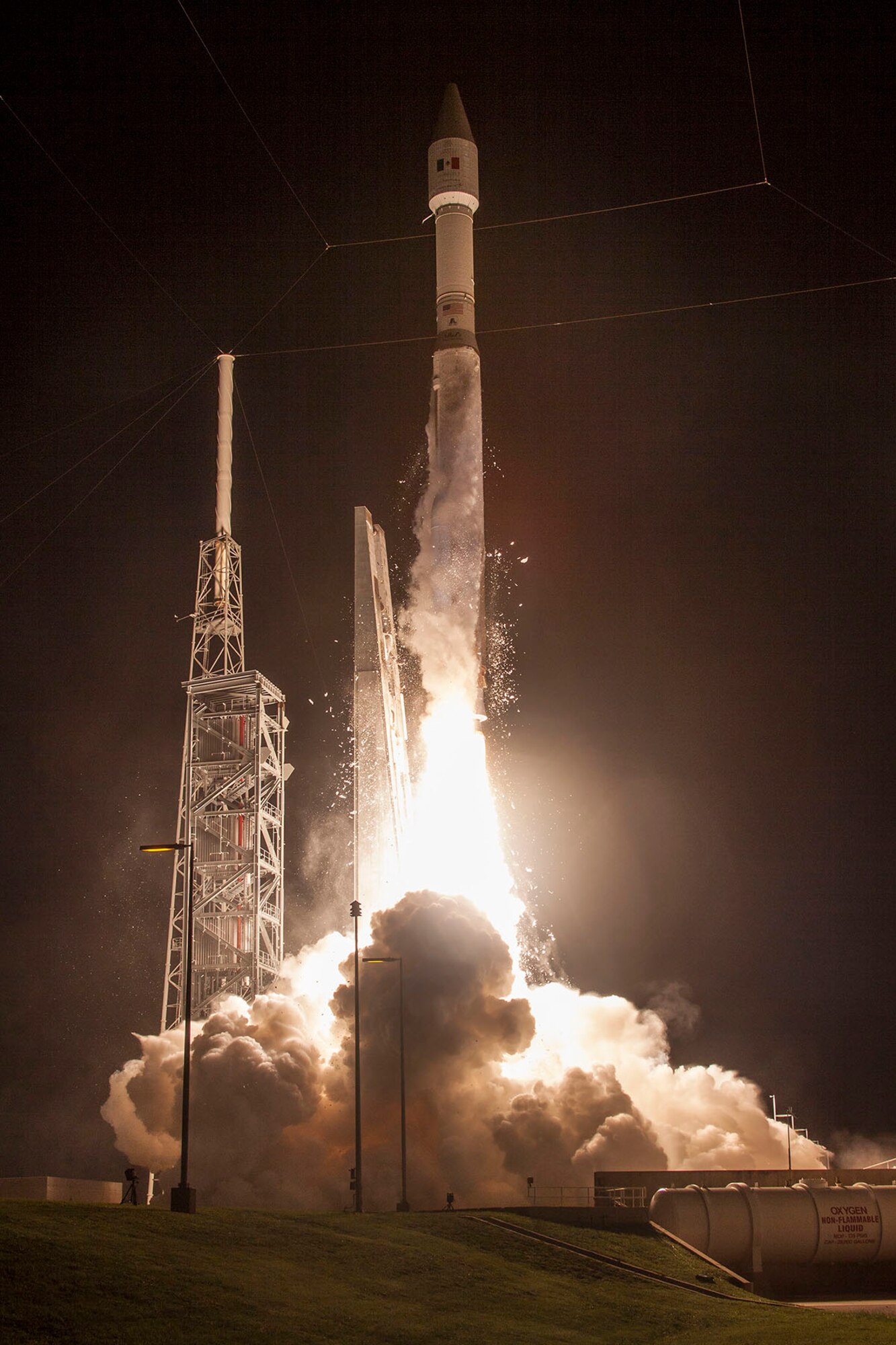 The U.S. Air Force’s 45th Space Wing supported the United Launch Alliance’s 100th launch, an Atlas V 421 flying the Morelos-3 communications satellite for Mexico’s Secretariat of Communications and Transportation on Oct. 2. from Launch Complex 41 here at 6:28 a.m. EDT. (Courtesy photo by ULA)