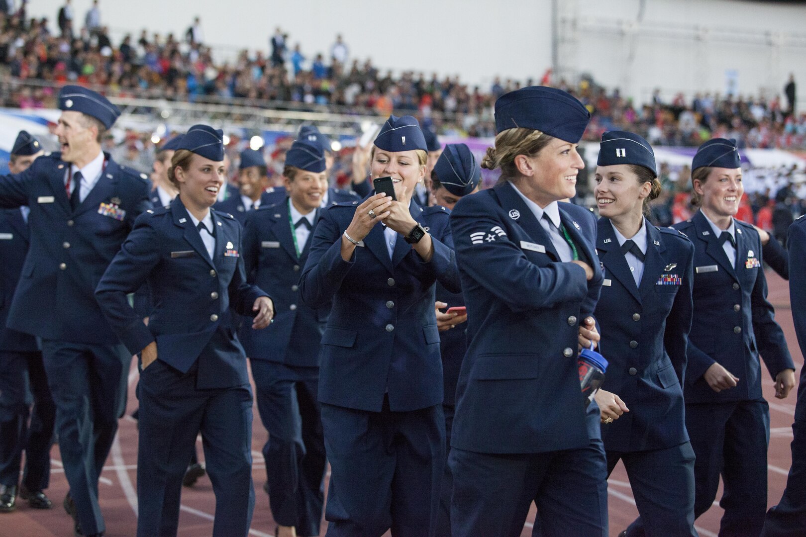 Athletes of over 100 nations joined together in Mungyeong, South Korea, for the Opening Ceremony of the 2015 6th Conseil International du Sport Militaire (CISM) World Games. The ceremony included the marching in of each nation, words from the president of South Korea and many Korean cultural dances. The CISM World Games provides the opportunity for the athletes of these nations to come together and enjoy friendship through sports. The sixth annual CISM World Games are being held aboard Mungyeong, South Korea, Sept. 30-Oct. 11.