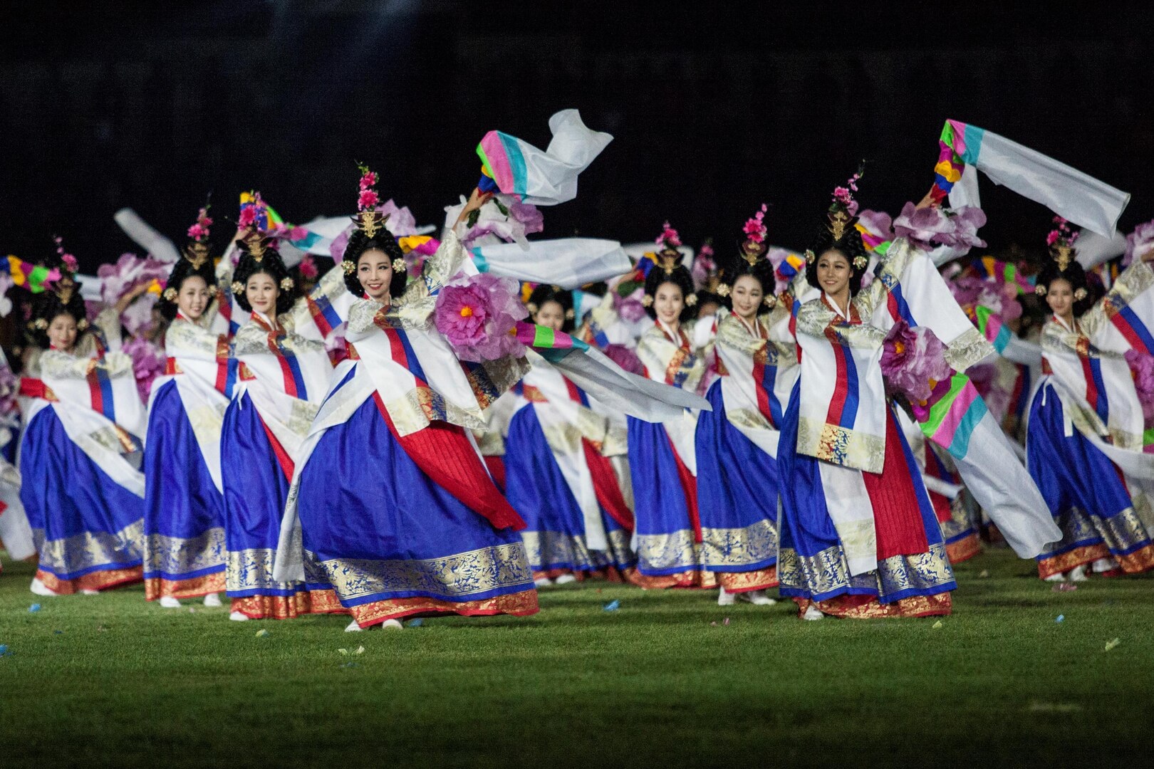 Athletes of over 100 nations joined together in Mungyeong, South Korea, for the Opening Ceremony of the 2015 6th Conseil International du Sport Militaire (CISM) World Games. The ceremony included the marching in of each nation, words from the president of South Korea and many Korean cultural dances. The CISM World Games provides the opportunity for the athletes of these nations to come together and enjoy friendship through sports. The sixth annual CISM World Games are being held aboard Mungyeong, South Korea, Sept. 30-Oct. 11.