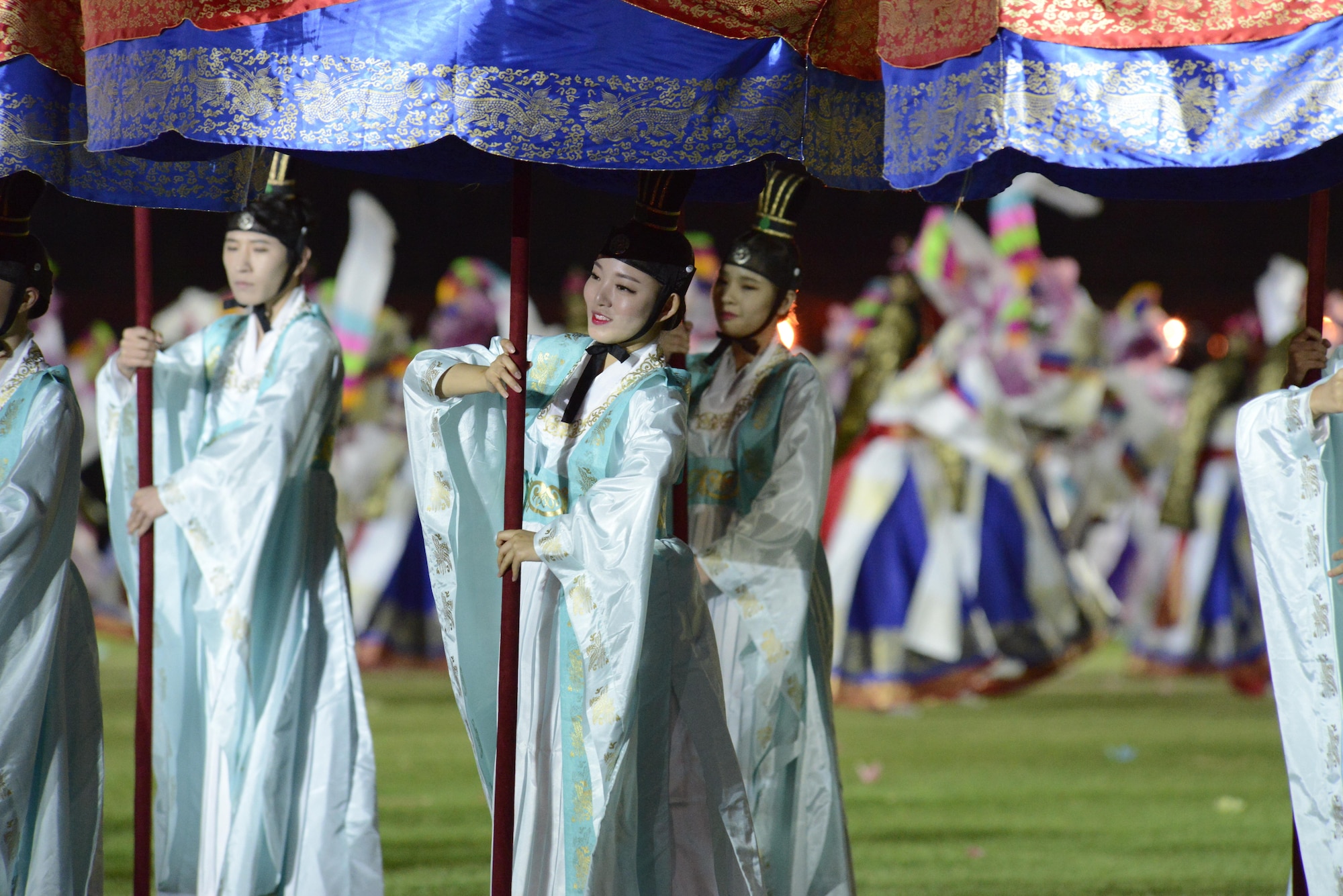 Korean traditional dancers perform at the opening ceremony of the International Military Sports Council World Games in Mungyeong, South Korea, Oct. 2, 2015. (U.S. Armed Forces Sports photo/Gary Sheftick)