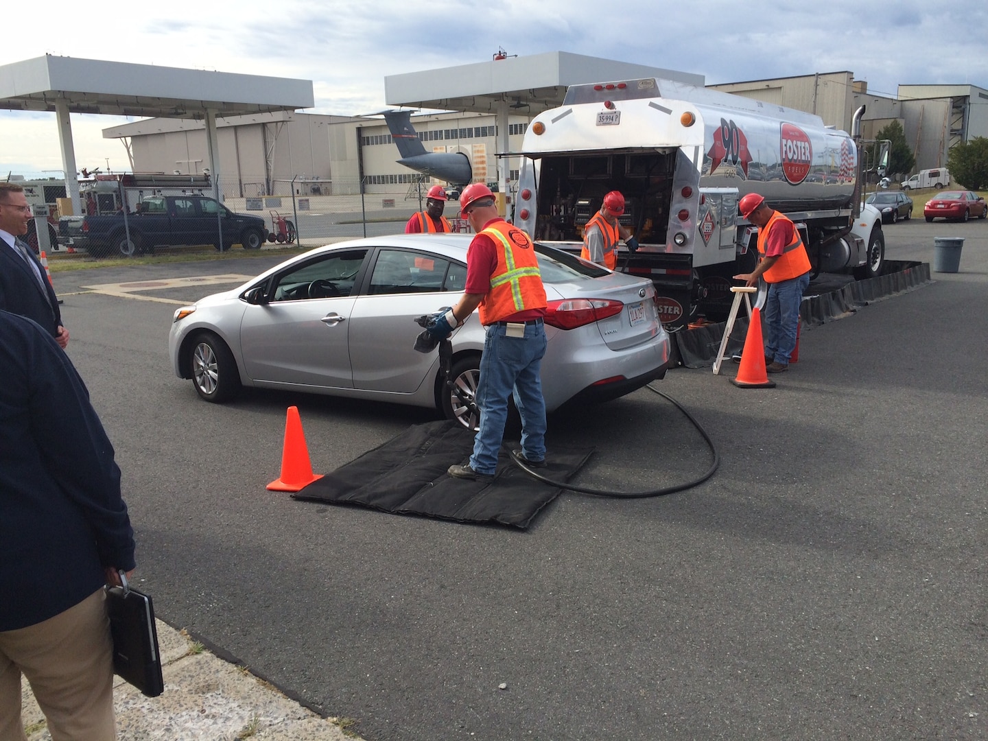 As part of National Preparedness Month, DLA Energy participated in a Federal Emergency Management Agency drill this month at Westover Air Reserve Base, Massachusetts, demonstrating tank truck-to-tank wagon resupply, retail operations to include vehicle serving and tank wagon issue to bulk tank.