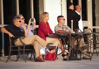 Guests observe a rescue demonstration by multiple units during the honorary commanders change of command ceremony on Hurlburt Field, Fla., Sept. 25, 2015. The honorary commander program allows local community leaders frequent opportunities to visit Hurlburt Field and learn about the mission, participate in base functions and to express their views on issues of mutual concern. (U.S. Air Force photo by Senior Airman Meagan Schutter)