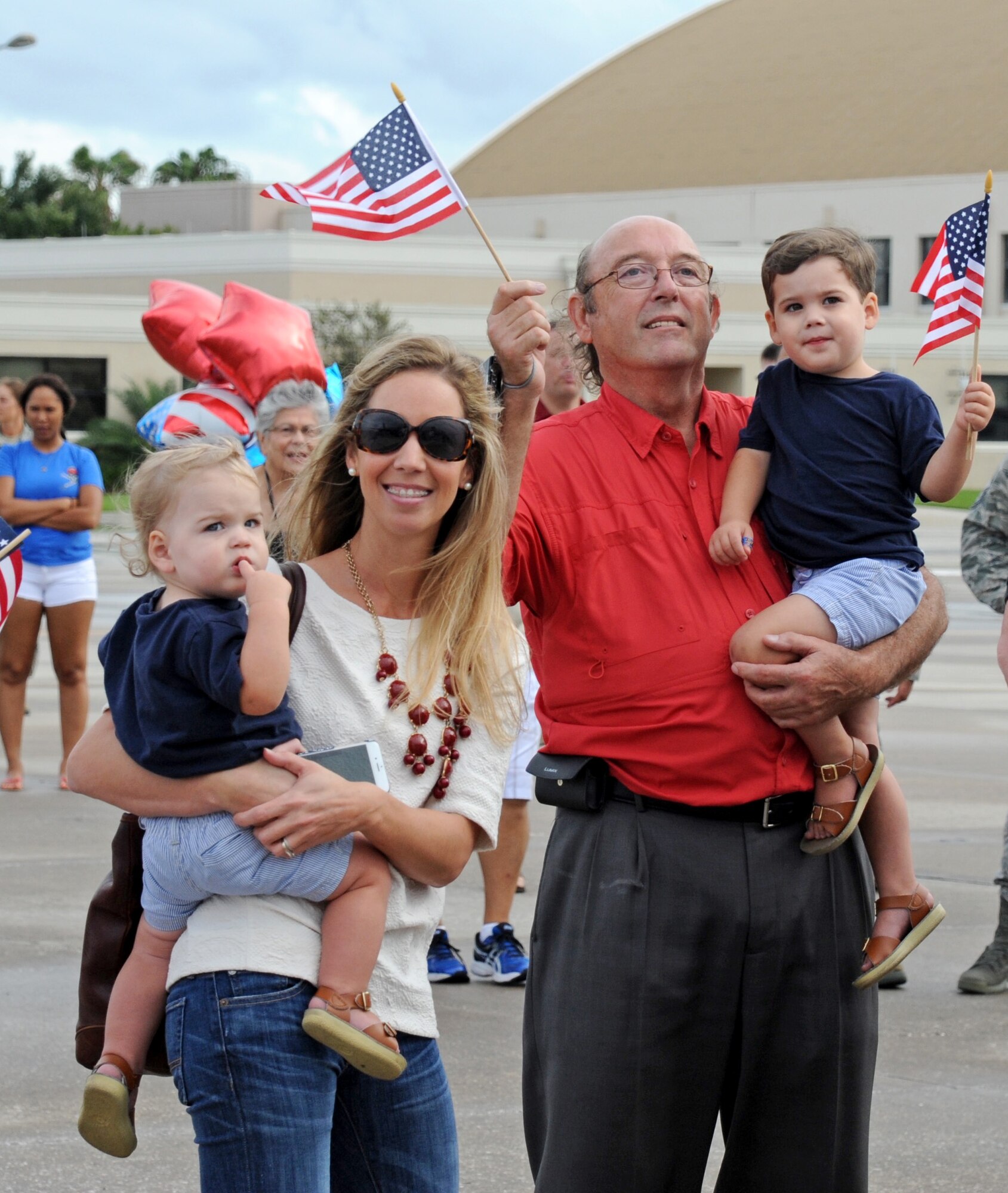 Family and friends gathered on the MacDill Air Force Base flight line to welcome home the latest group of 927th Air Refueling Wing Airmen who returned from a months-long deployment OCt. 4, 2015.The reservists deployed to an undisclosed location and included both KC-135 Stratotanker aircrew and an element of aircraft maintainers. (U.S. Air Force Photo/Tech. Sgt. Peter Dean)