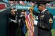 U.S. Service members with the RAF Molesworth Honor Guard uncase the colors of the American flag before the start of the International Series, Miami Dolphins versus New York Jets NFL game at Wembley Stadium, London October 4, 2015. The NFL hosts three games at the stadium as a thank you to fans in the United Kingdom. (U.S. Air Force photo by Staff Sgt. Ashley Hawkins/Released)
