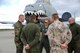 U.S. Air Force Maj. Dan Edgar, 74th Expeditionary Fighter Squadron director of operations (middle), shares a personal experience with members of the Baltic Defense College during a tour at Amari Air Base, Estonia, Sept 30, 2015. The 74th EFS, deployed as part of a Theater Security Package, provided the group with an up-close and personal look of the A-10 Thunderbolt II attack aircraft. (U.S. Air Force photo by Andrea Jenkins/Released)