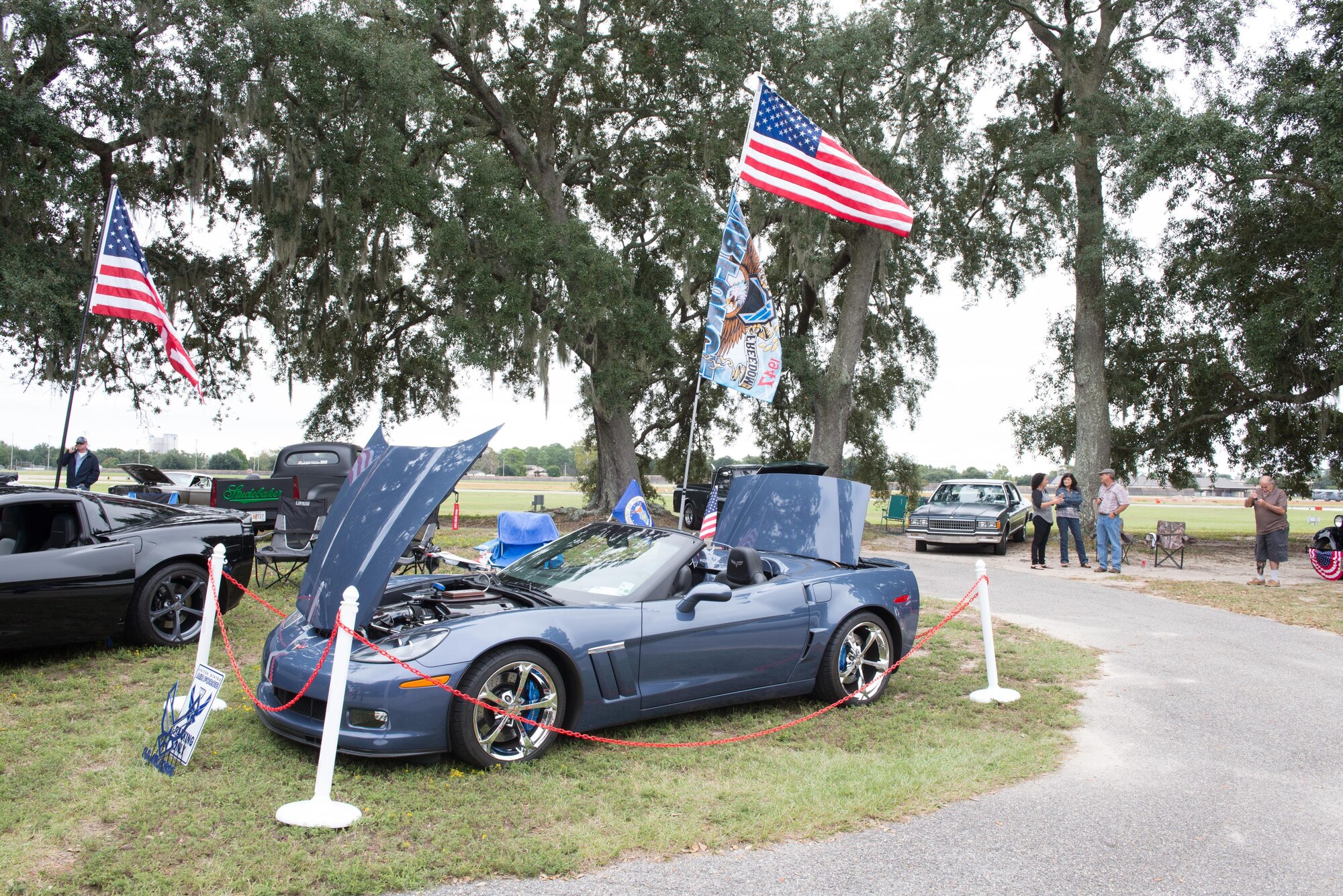A Chevrolet Corvette sits on display at the marina park during the Cruisin’ Keesler 12th Annual Car Show Oct. 3, 2015, Keesler Air Force Base, Miss. There were over 115 classic car, truck, bike, and hot rod entries and over 40 awards presented. (U.S. Air Force photo by Marie Floyd)