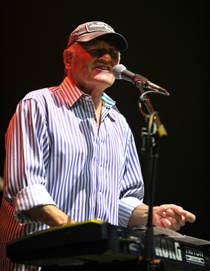 Bruce Johnston performs at Norsk Høstfest festival at Minot, N.D. Oct. 3, 2015. Johnston is one of the founding members of the Beach Boys who have been together since the 1960s and were performing at the festival during Military Appreciation Day.(U.S. Air Force photo by Staff Sgt. Chad Trujillo)