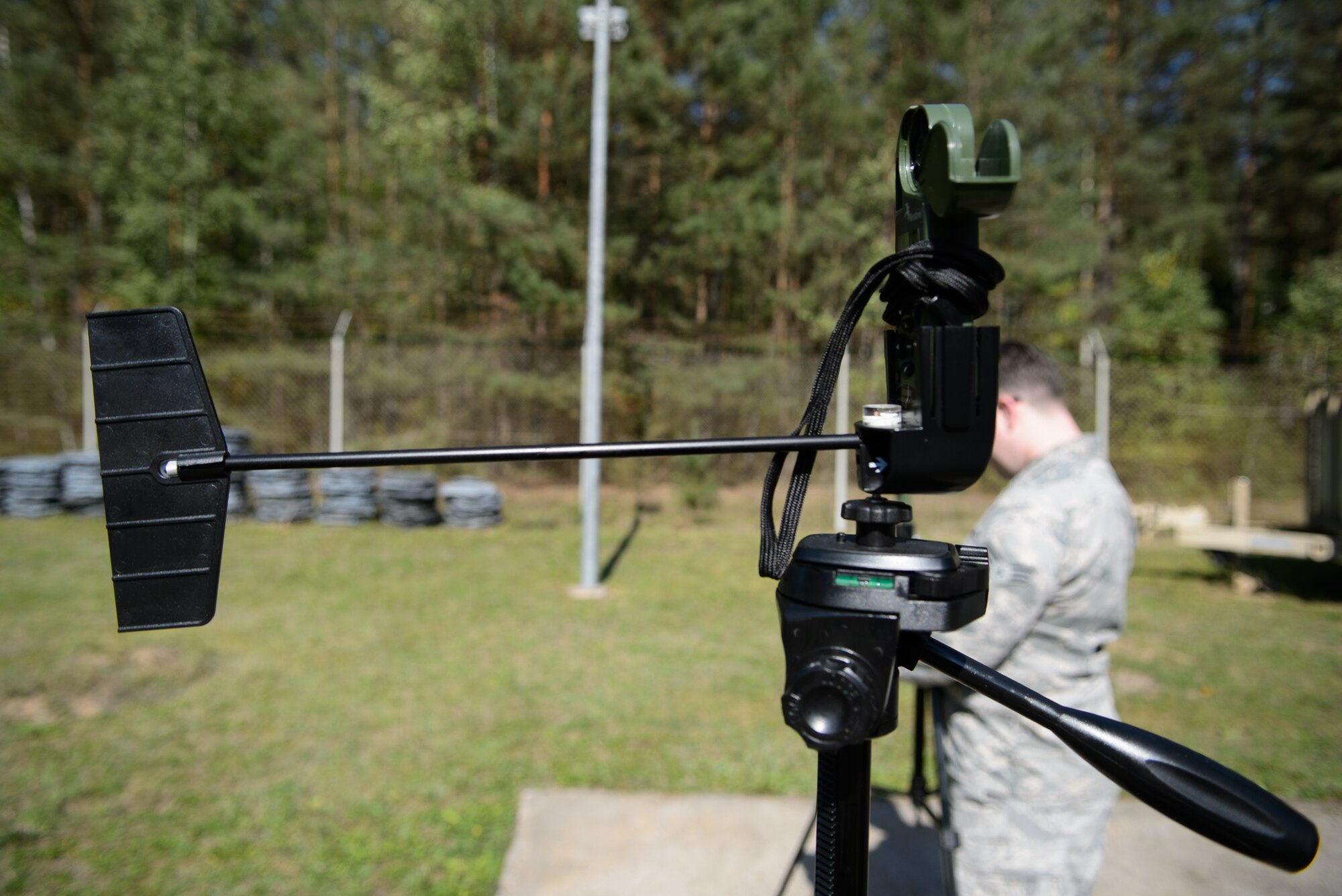 Meteorologist from the 7th Weather Squadron set up kestrels to forecast the weather Sept. 17, 2015, at Grafenwohr Training Area, Germany. The instructors of the 7th WS used a variety of tools including briefing and hands-on lessons to develop 30 battlefield weather airmen during the annual Cadre Focus training exercise. The 7th WS revamped Cadre Focus to concentrate on basic field training skills and forecasting in Eastern Europe. The squadron is the only one embedded alongside Army units providing weather intelligence throughout the European and African areas of operation. (U.S. Air Force photo/Staff Sgt. Armando A. Schwier-Morales)