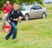 WRIGHT PATTERSON AIR FORCE BASE, Ohio -- Tech. Sgt. Daniel Bava, National Air and Space Intelligence Center, competes in the stein relay competition during the center's 47th Annual Oktoberfest celebration at Bass Lake, Oct. 6, 2015. During the celebration different units within the center compete in the Oktoberfest games while enjoying traditional German cuisine. (U.S. Air Force photo by Tech. Sgt. Eunique P. Thomas)
