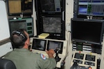 A 107th Airlift Wing officer pilots an MQ-9 from the facility at Hancock Air National Guard Base, Syracuse, New York.
 