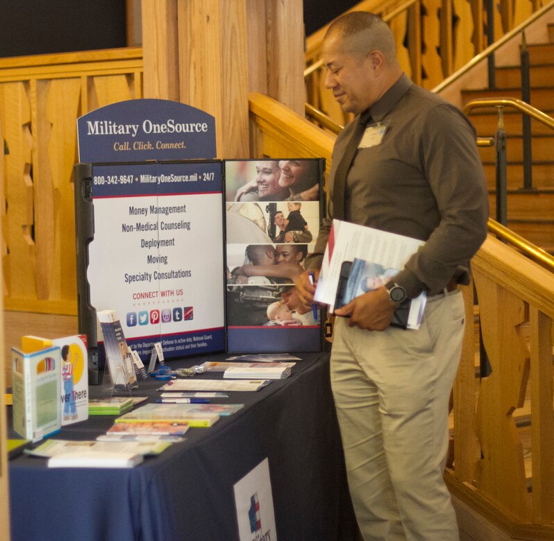 Participants at the 200th Military Police Command's Family Readiness Training event in Shepherdstown, W.Va., receive tools and information from Military organizations such Military One Source that will help them successfully develop a Family Readiness Group, Sept.19. The training event provided participants with the tools necessary to successfully  develop a Family Readiness Group.