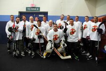 In the annual MN Armed Forces hockey tournament, the Marine Corps put together their own team, for the first time in MN History. The Marines were primarily from Marine Wing Support Squadron 471, but retired Marines and corpsmen also played for the team including , 75-year-old Marine Veteran John Swanberg. The Majority of the Marines had not played hockey before, but managed to win one match and tie another. "Marines and Sailors are already part of a tightknit group," said Major Richard Wilson, one of the Marine players. "Having the opportunity to work together as a team in a sport which was relatively new for many of us made us that much tighter."

