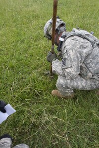 The 666th EOD Company from Jacksonville, Ala., performs various training techniques in the counter improvised explosive device training area June 21 at the Joint Multinational Readiness Training Center in Hohenfels, Germany. The purpose of the training is to make sure all EOD techs sharpen their individual skills as they prepare for real-world missions in Kosovo. (U.S. Army Photo by Sgt. Erick Yates)