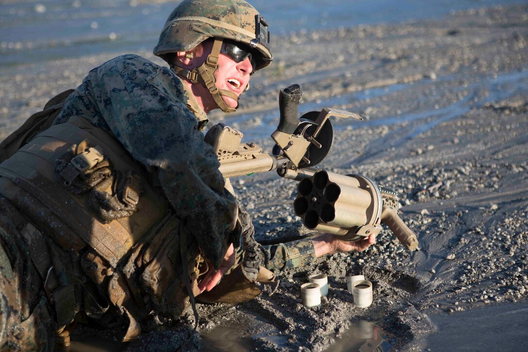 A U.S. Marine conducts a live-fire exercise during Amphibious Landing Exercise 2015 in Crow Valley, Philippines, Oct. 6, 2015. The annual, bilateral training exercise aims to strengthen the interoperability and working relationships across a range of military operations, from disaster relief to complex expeditionary operations. U.S. Marine Corps photo by Lance Cpl. Robert Gonzales