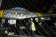 An F-86H Sabre sits by one of the installation’s gates, Oct. 6, 2015, at Seymour Johnson Air Force Base, North Carolina. The aircraft was lifted over the gate and returned to its display in downtown Goldsboro, North Carolina. (U.S. Air Force photo/Senior Airman Aaron J. Jenne)