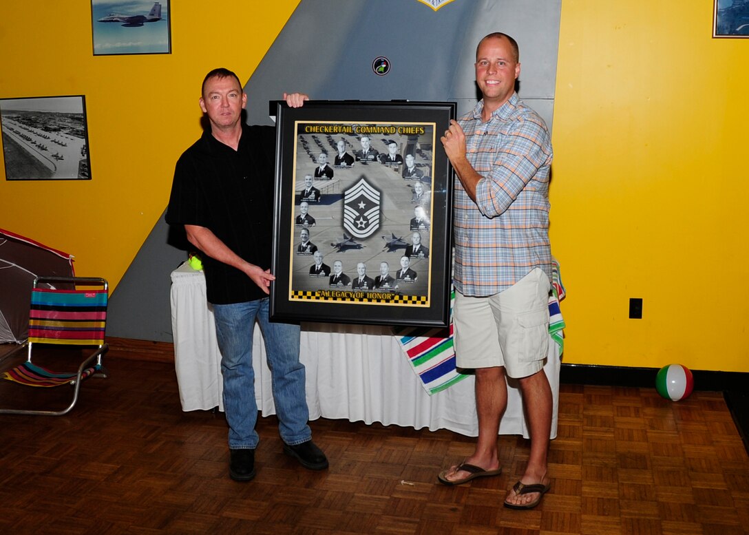 The members of Team Tyndall would like to wish farewell to Chief Master Sergeant Christopher Lantagne, outgoing 325th Fighter Wing command chief master sergeant.  In this capacity he advised the commander on training, readiness, effective utilization and progression of all Airmen. He ensured the wing commander's policies are understood and executed in addition to maintaining liaison with civilian community leaders. He also provided recommendations to the wing's group and squadron commanders, joint service commanders, key staff members, and senior enlisted on behalf of Tyndall's enlisted force.  The incoming command chief will be Chief Master Sergeant Craig V. Williams, the former 4th Mission Support Group, superintendent, Seymour Johnson Air Force Base, North Carolina.The position of command chief master sergeant was renamed in November 1998. Formerly titled senior enlisted advisor, command chief master sergeants serve as senior advisors to commanders at key levels of command; these include Wings, Numbered Air Forces, Field Operating Agencies, and Major Commands. (U.S. Air Force photo by Airman 1st Class Solomon Cook/Released)