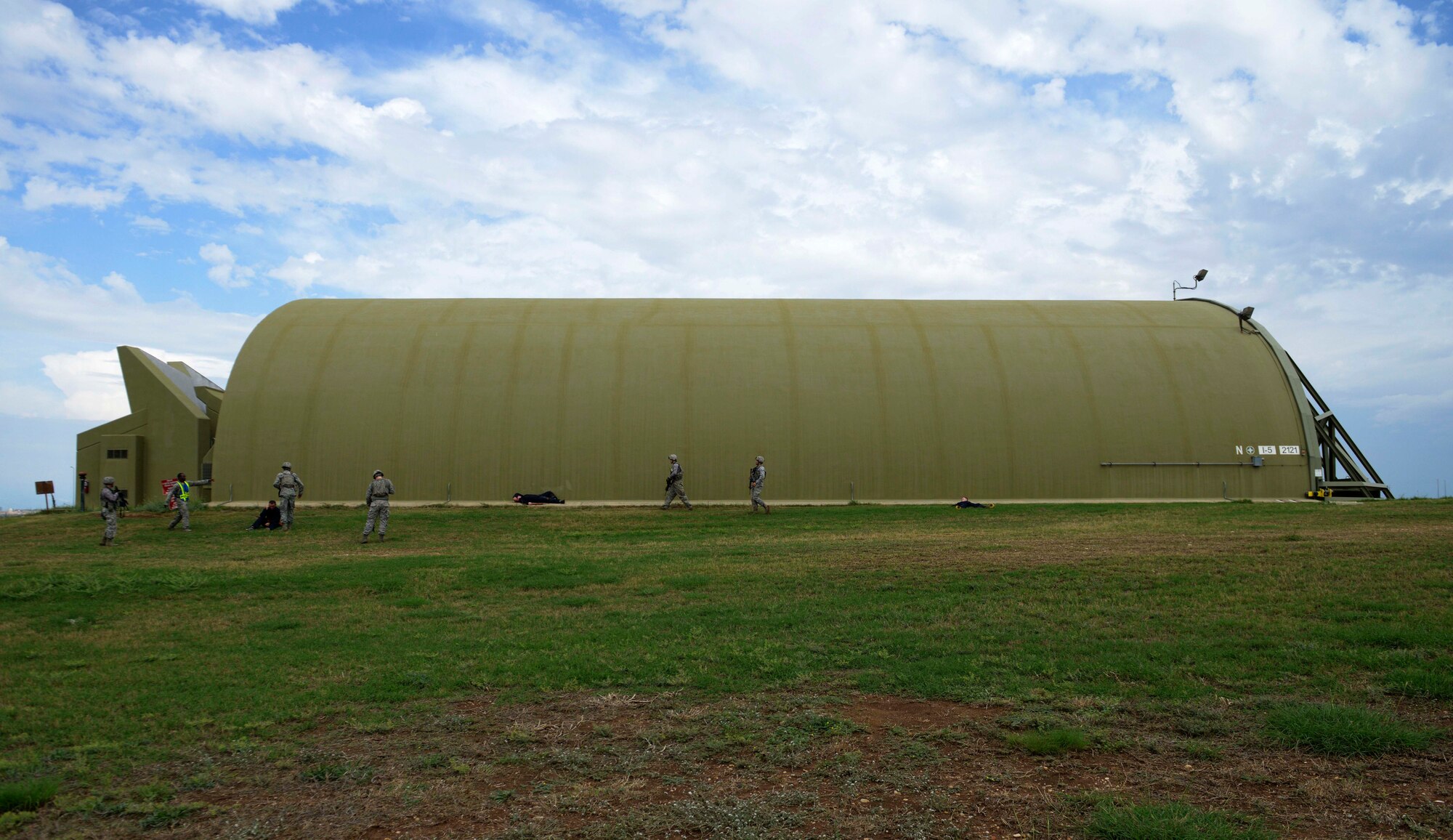 Airmen from the 39th Security Forces Squadron participate in a wing-wide exercise Oct. 2, 2015, at Incirlik Air Base, Turkey. The exercise was held so the base’s first responders could hone their skills and maintain their readiness to respond to an emergency situation. (U.S. Air Force photo by Senior Airman Krystal Ardrey/Released)