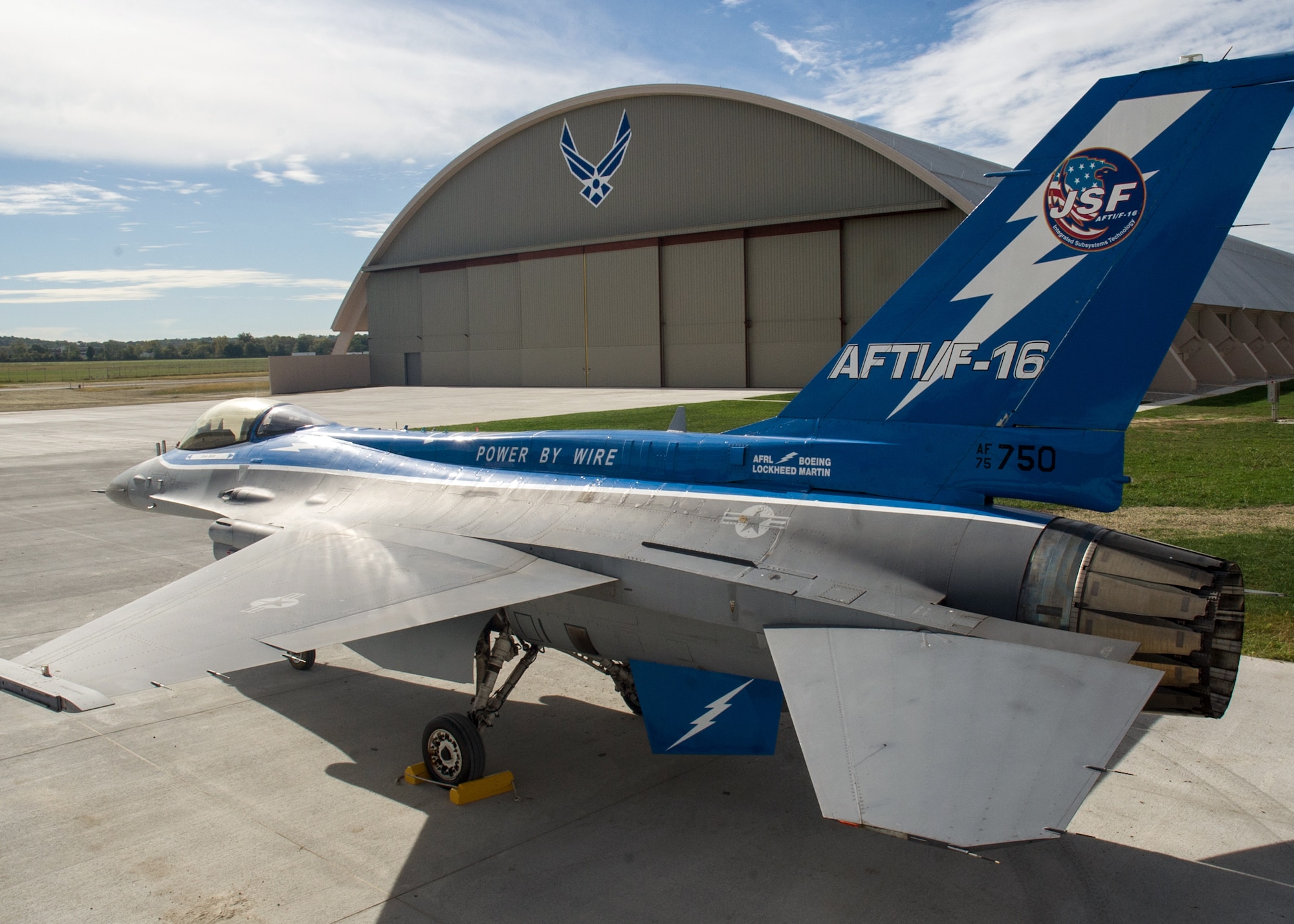 Restoration staff move the General Dynamics NF-16A AFTI into the new fourth building at the National Museum of the U.S. Air Force on Oct. 6, 2015. (U.S. Air Force photo by Ken LaRock)