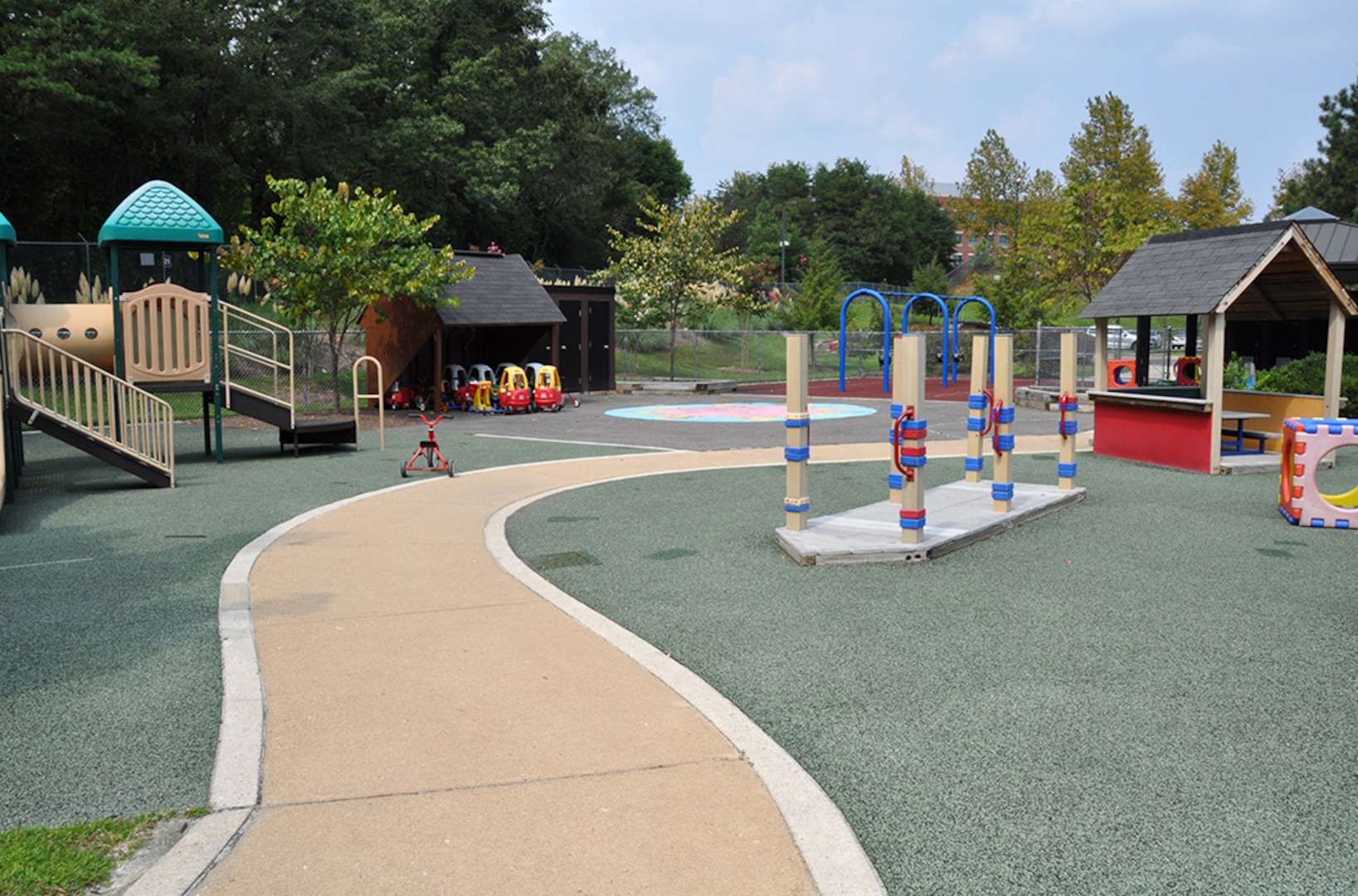 A new playground renovation at the Defense Logistics Agency Child Development Center is scheduled to be complete by spring 2016. In addition to a trike path, new rubber surfacing and storage sections, the CDC’s infant and toddler playground will also receive new play equipment and swings, making the area more age-appropriate. 
