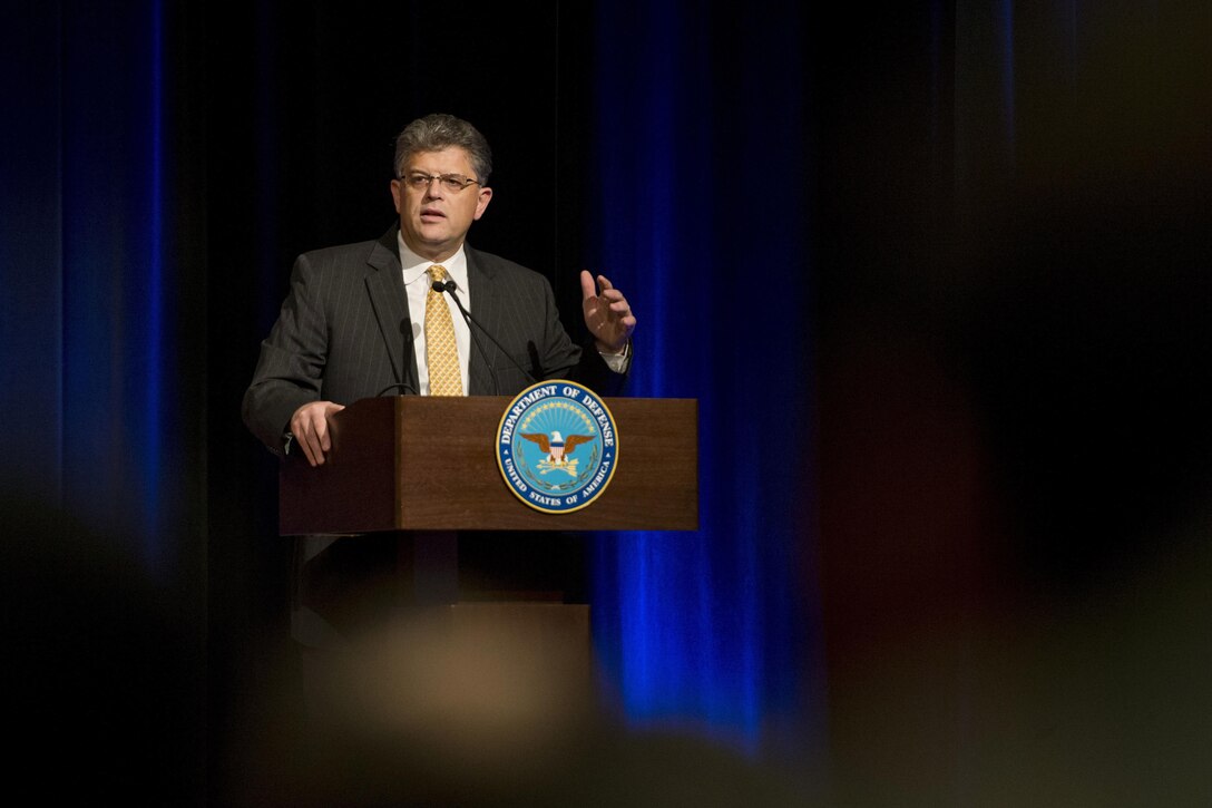 Michael L. Rhodes, the Defense Department's director of administration and management, delivers remarks during the department's civilian awards ceremony at the Pentagon, Oct. 8, 2015. DoD photo by U.S. Air Force Senior Master Sgt. Adrian Cadiz