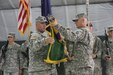 U.S. Army Col. Vernon Simpson (right), commander of the 30th Armored Brigade Combat Team, and U.S. Army Command Sgt. Maj. Ralph Johnson, the 30th ABCT command sergeant major, uncase the brigade’s colors during a Multinational Battle Group-East transfer of authority ceremony July 9, 2015, at Camp Bondsteel, Kosovo. The 30th ABCT, an Army National Guard unit from North Carolina, will lead a multinational force supporting NATO’s peace mission in Kosovo for approximately nine months. (U.S. Army Photo by Sgt. Erick Yates, Multinational Battle Group-East)
