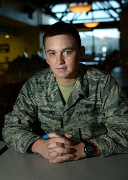 A1C Matthew Benford, 9th Force Support Squadron, food specialist. (U.S. Air Force photo by Robert Scott)