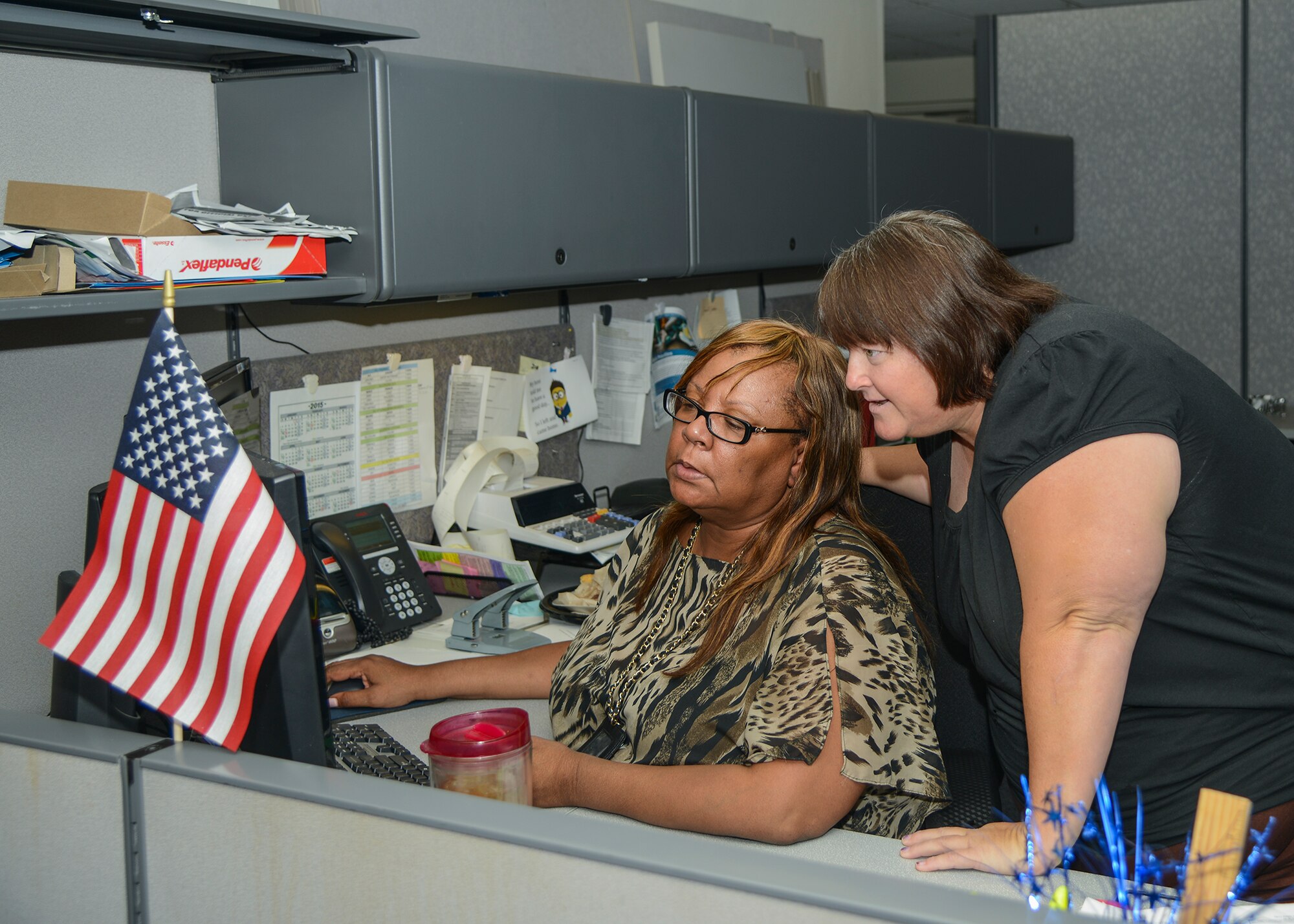 412th Civil Engineering Group personnel worked late into the night Sept. 30 to execute the final expiring funds allocated to the 412th Test Wing. (U.S. Air Force photo by Rebecca Amber)