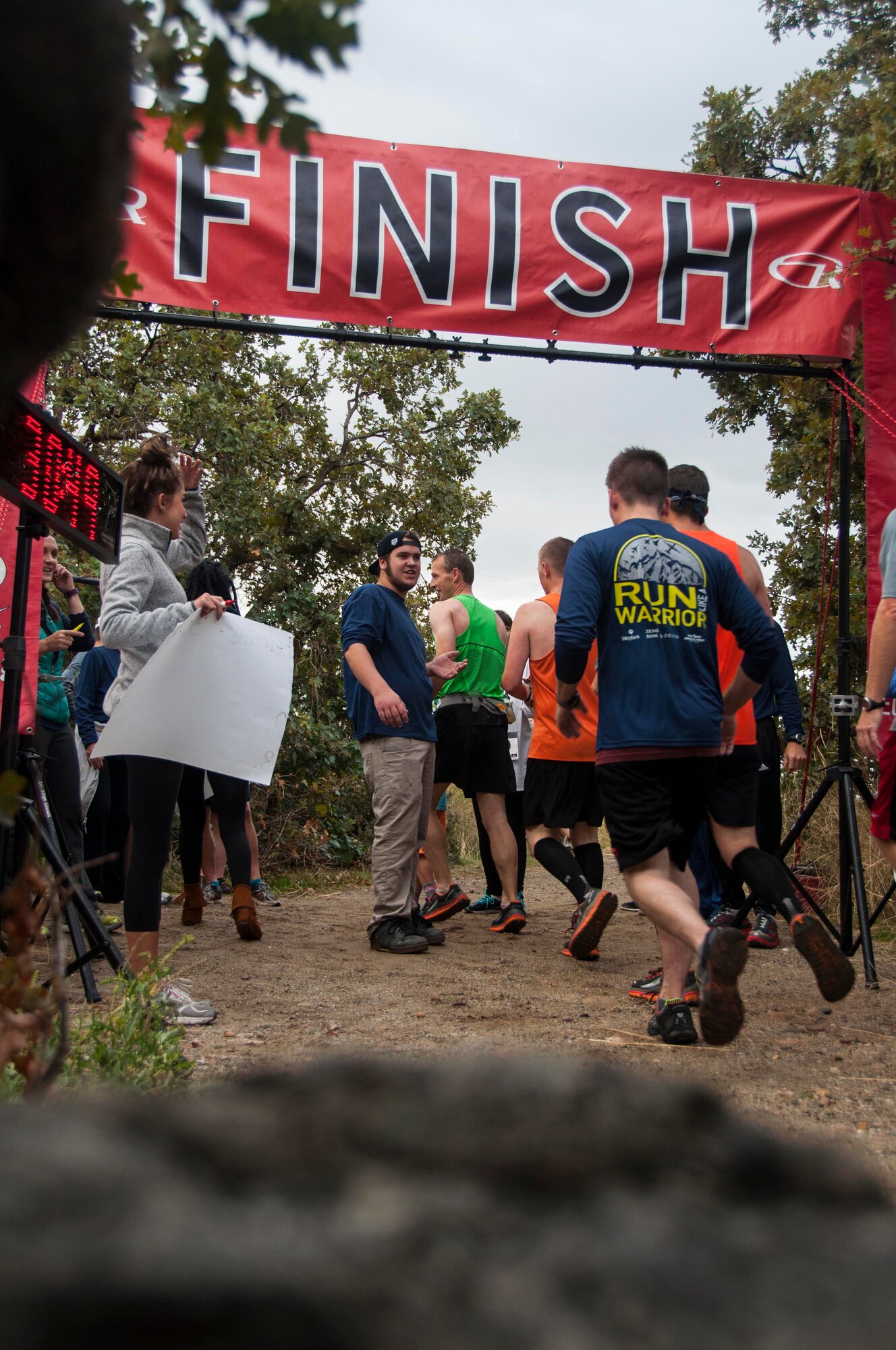About 200 people participated in the "Run Like a Warrior" 5K trail run in Kaysville Oct. 3. The event was part of the 60th anniversary of the Air Force Reserve at Hill Air Force Base. Reserve Airmen in the 419th Fighter Wing joined unit alumni and students from Mountain High School to raise more than $3,000 for the Air Force Association's Wounded Airmen Program. "We started planning for the run in June," said Asia Archuleta, an MHS student who helped organize the event. "We really wanted to give back to the military because they do so much for us." (U.S. Air Force photo/Staff Sgt. Crystal Charriere)