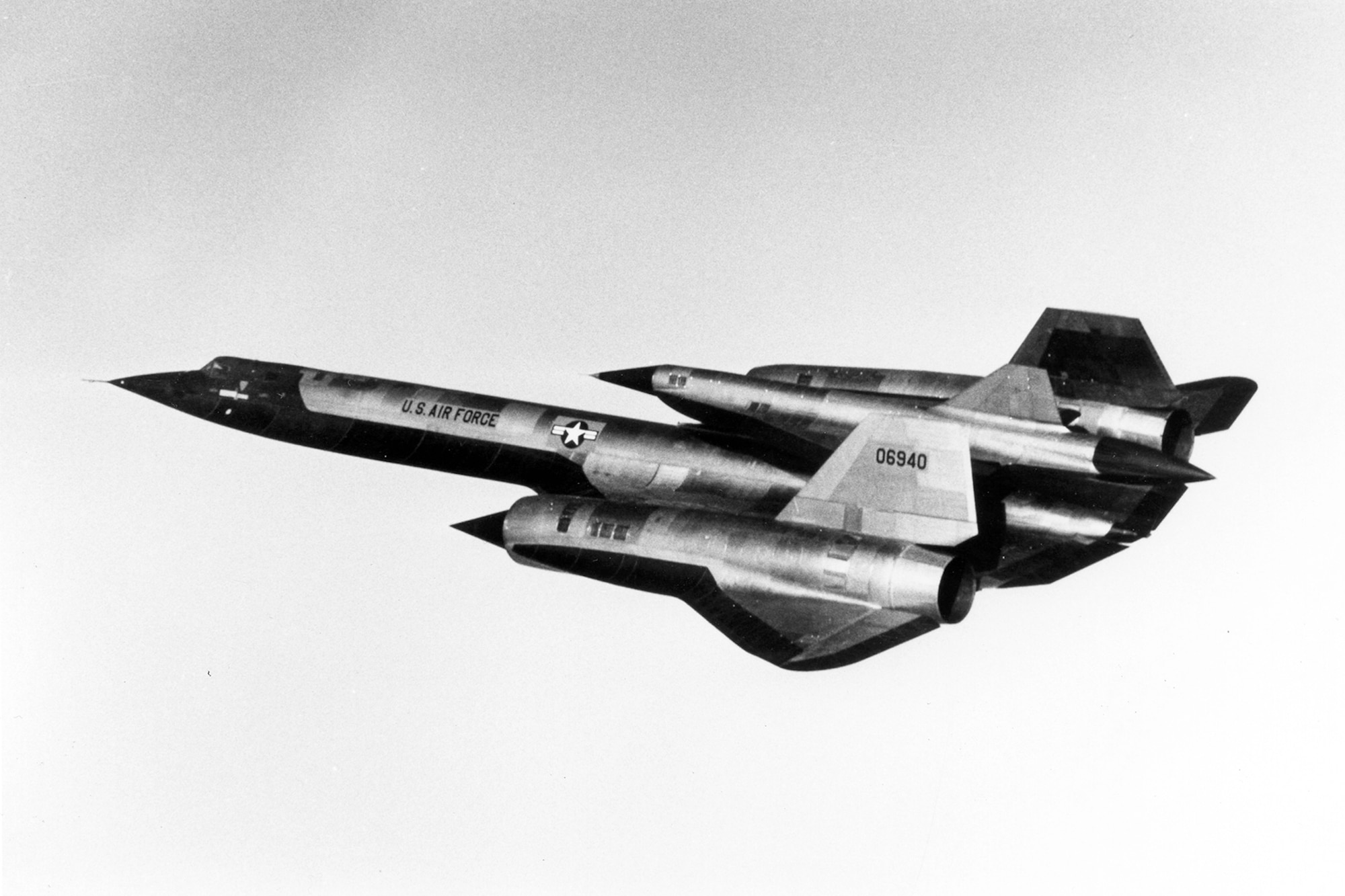 The D-21 was originally designed to be launched at supersonic speed from the back of an M-21 carrier aircraft (the M-21 was a modification of the A-12 design). In July 1966, a D-21 collided with its M-21 after release, destroying both and resulting in the death of one of the M-21’s two crew members. No further "piggyback" launches were attempted. (U.S. Air Force photo)